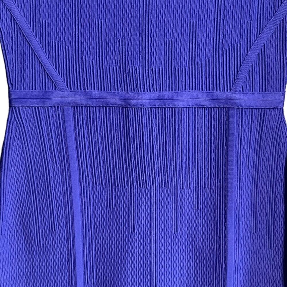 Diane Von Furstenberg Bandage Bodycon Dress S/M Blue Knit Long Sleeve Cocktail - Picture 2 of 9